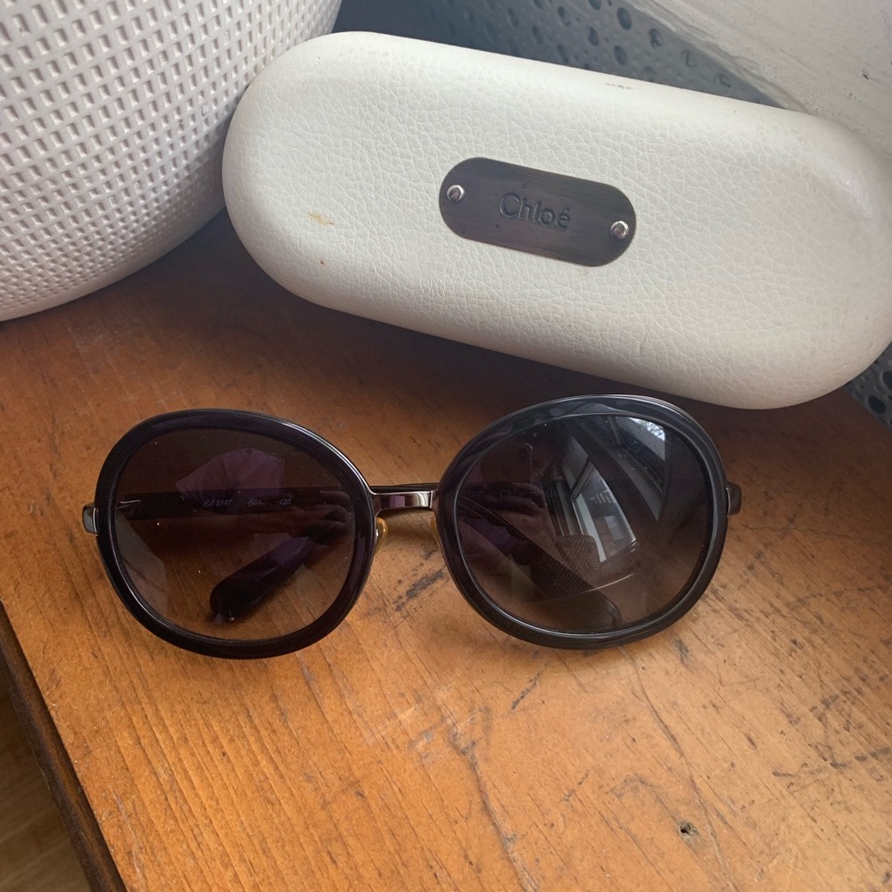Chloe Round Black Sunglasses